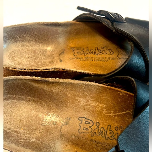 Birkenstock Women's Birkis Sandals Siena Black Size 7 cross straps Slides - Picture 4 of 11